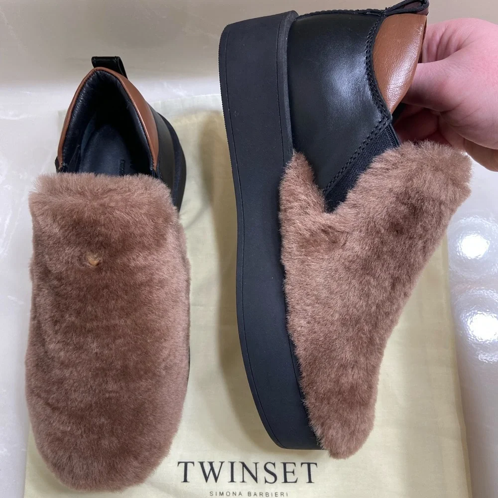 Twinset 🇮🇹 slip on shoes, platform, size 6